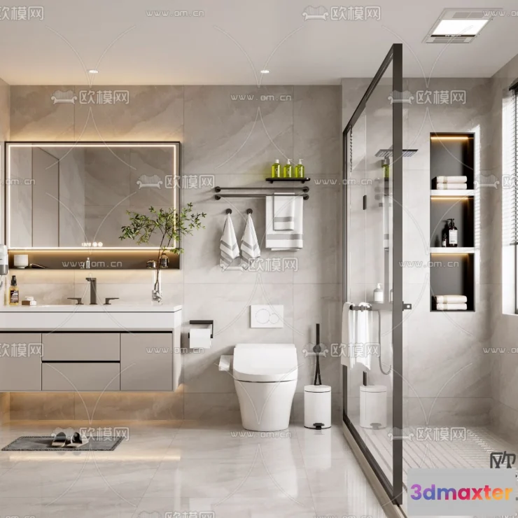 1242240 - BATHROOM SETS - VRAY  CORONA - 3D MODEL - 2244