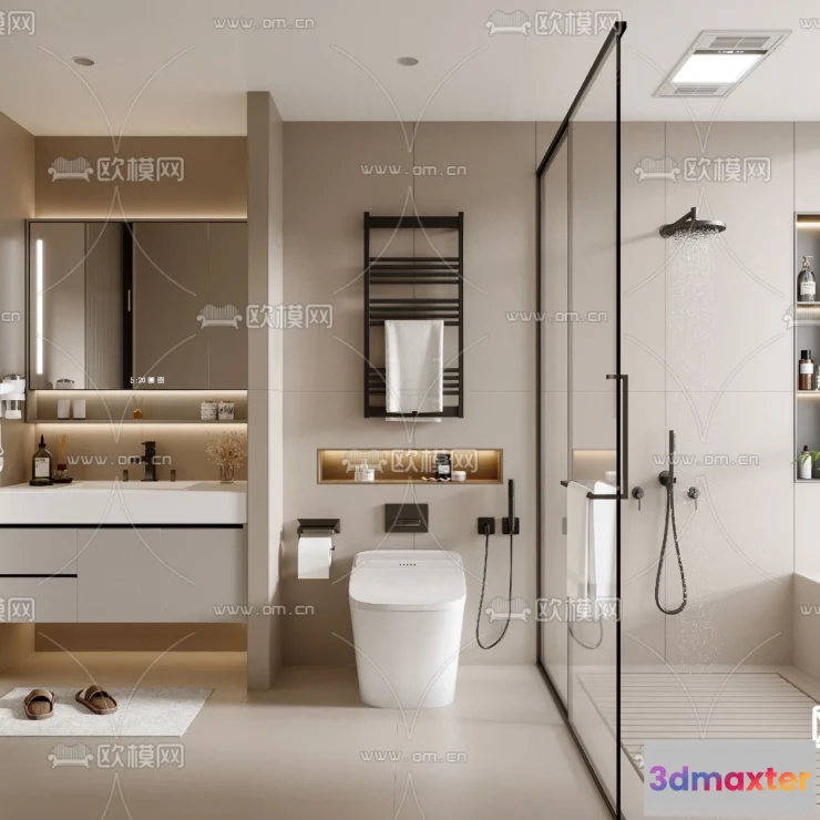 1242242 - BATHROOM SETS - VRAY  CORONA - 3D MODEL - 2245