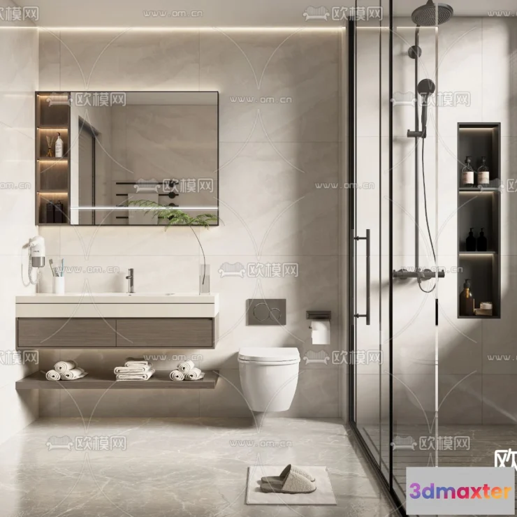 1242256 - BATHROOM SETS - VRAY  CORONA - 3D MODEL - 2252
