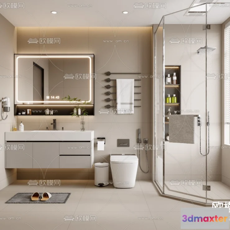 1242262 - BATHROOM SETS - VRAY  CORONA - 3D MODEL - 2255