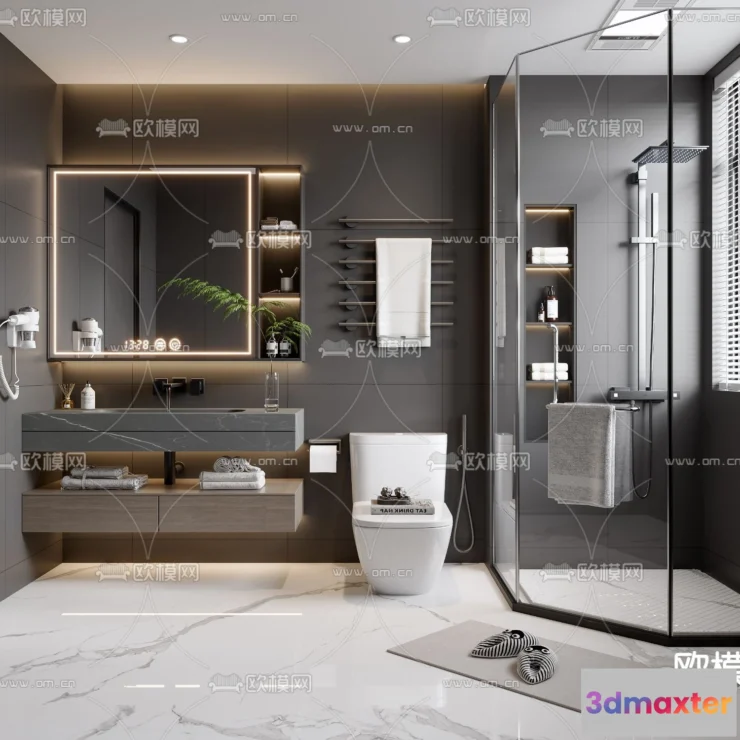 1242272 - BATHROOM SETS - VRAY  CORONA - 3D MODEL - 2260