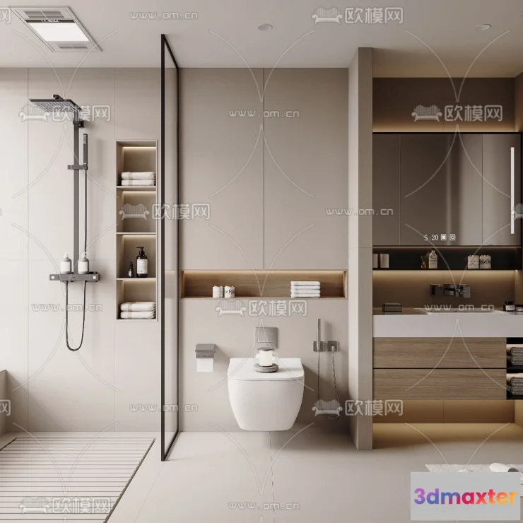 1242274 - BATHROOM SETS - VRAY  CORONA - 3D MODEL - 2261