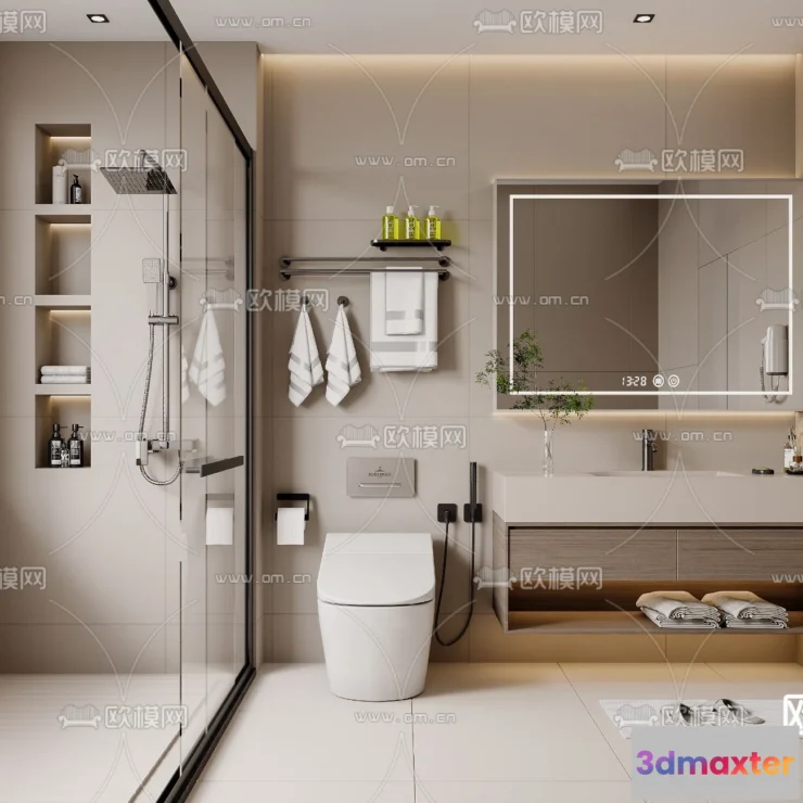 1242276 - BATHROOM SETS - VRAY  CORONA - 3D MODEL - 2262