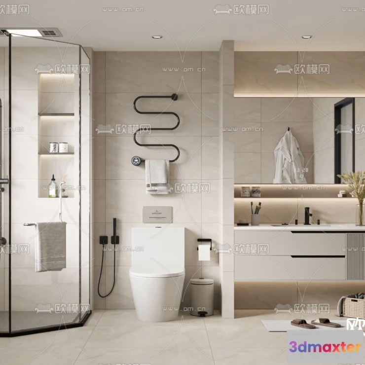1242290 - BATHROOM SETS - VRAY  CORONA - 3D MODEL - 2269
