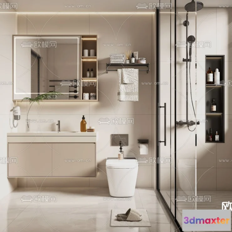1242296 - BATHROOM SETS - VRAY  CORONA - 3D MODEL - 2272