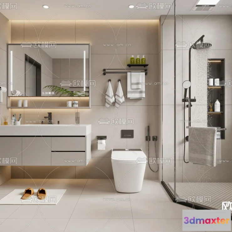 1242300 - BATHROOM SETS - VRAY  CORONA - 3D MODEL - 2274