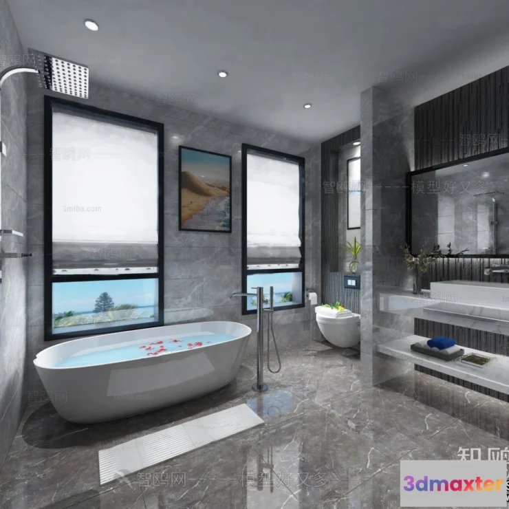 1358342 - Bathroom - Minimalist Style - 3D Interior Scene - 002 3D Max