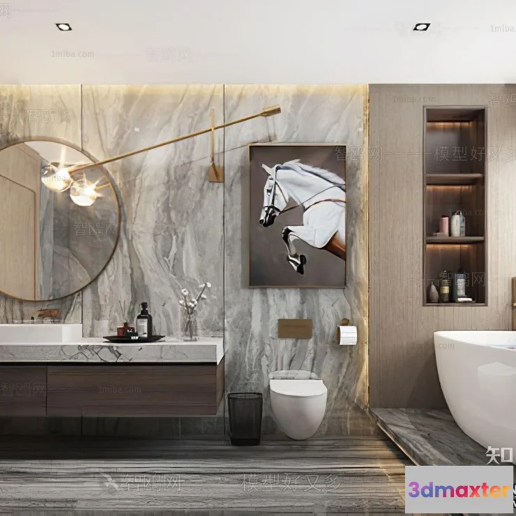 1358416 - Bathroom - Minimalist Style - 3D Interior Scene - 003 3D Max