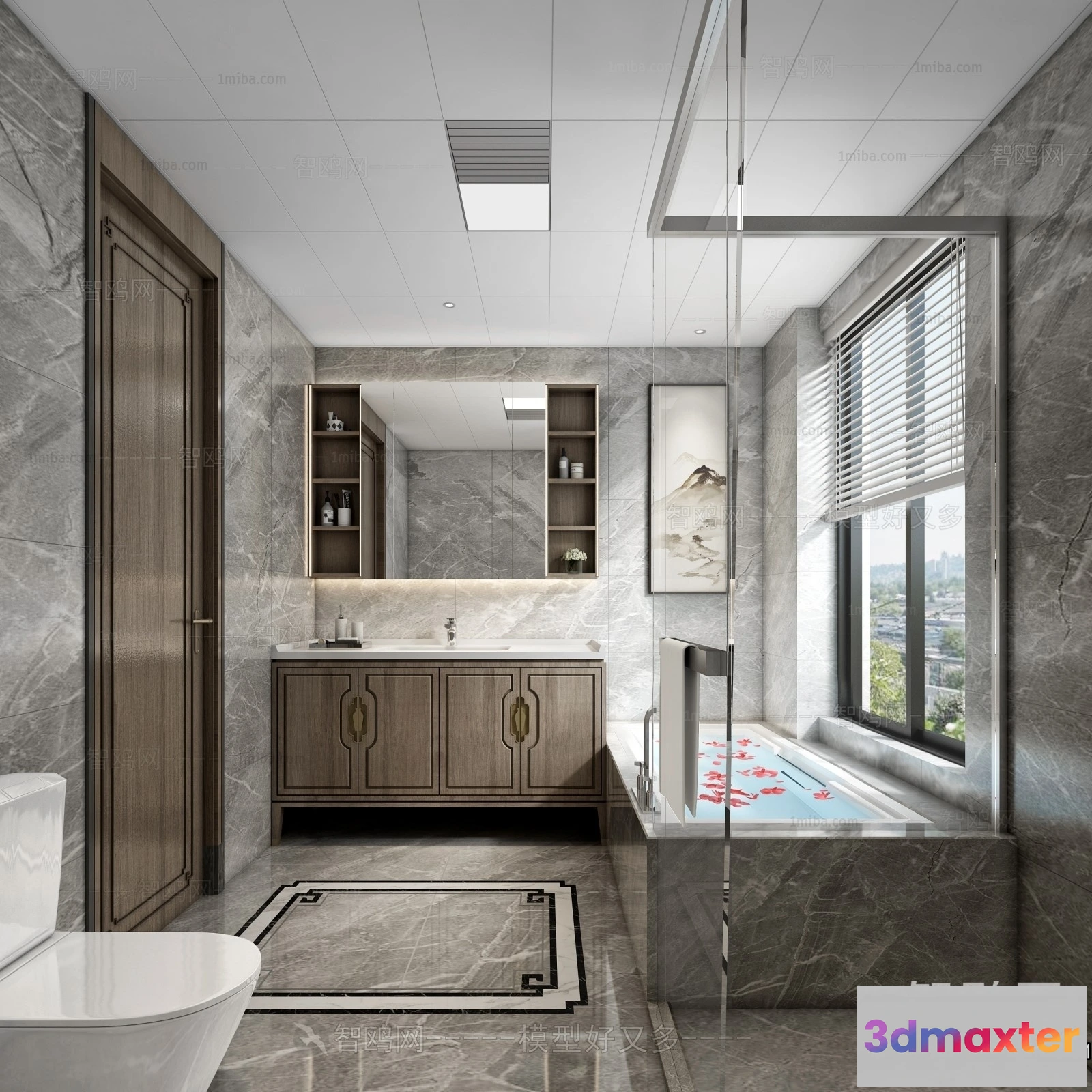 1358550 - Bathroom - Toilet - WC - RestRoom - 3D Interior Scene - 155 3D Max