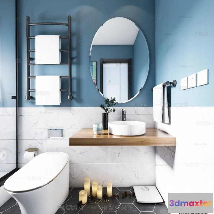 1358692 - Bathroom - Minimalist Style - 3D Interior Scene - 007 3D Max