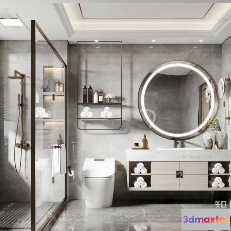 1358801 - Bathroom - Toilet - WC - RestRoom - 3D Interior Scene - 159 3D Max