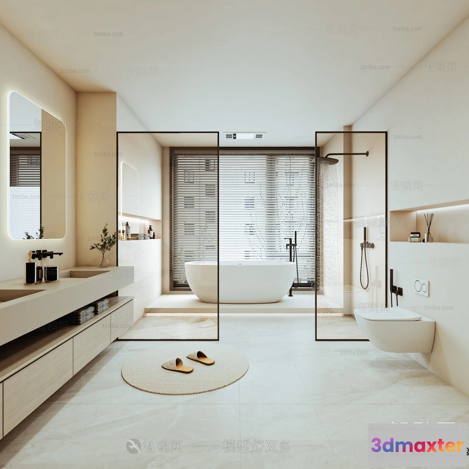 1358809 - Bathroom - Toilet - WC - RestRoom - 3D Interior Scene - 449 3D Max