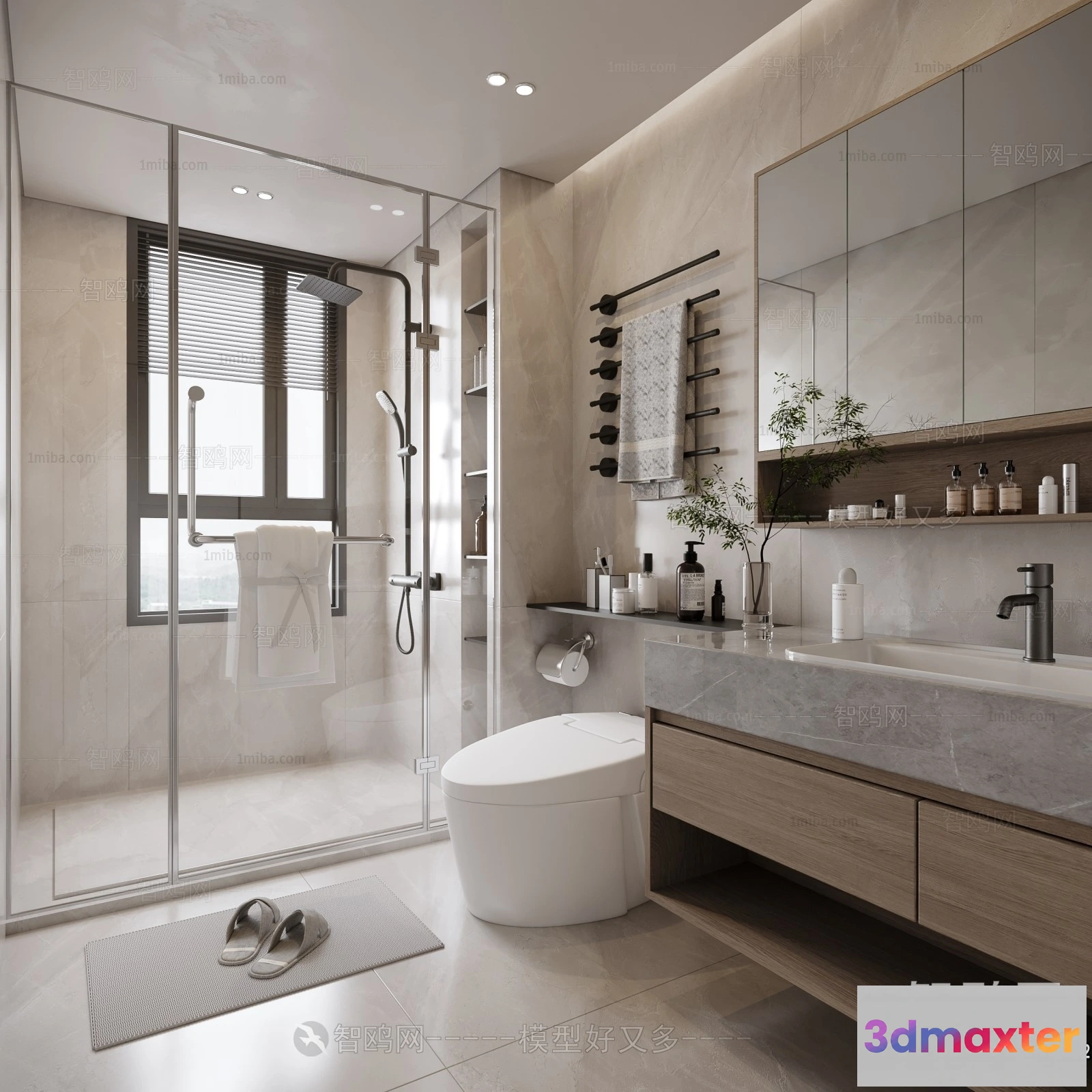1358989 - Bathroom - Toilet - WC - RestRoom - 3D Interior Scene - 451 3D Max