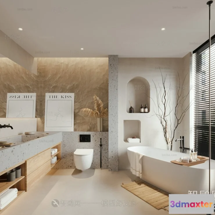 1359066 - Bathroom - Toilet - WC - RestRoom - 3D Interior Scene - 452 3D Max