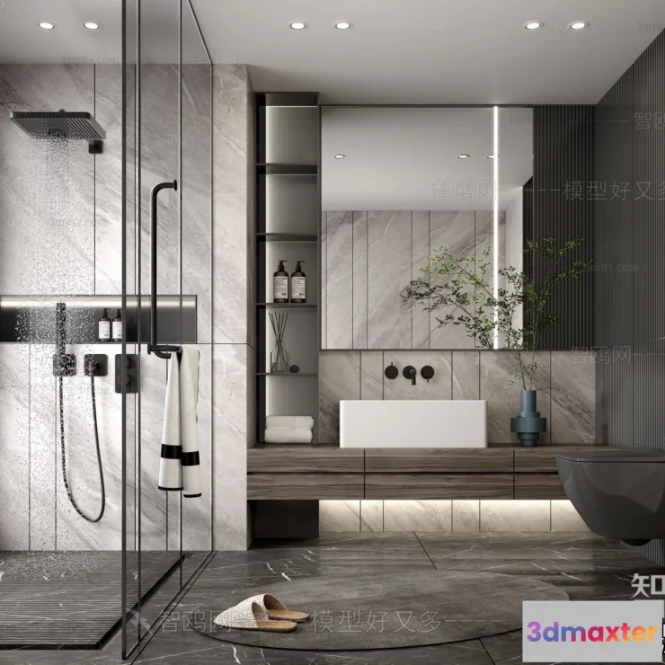 1359354 - Bathroom - Minimalist Style - 3D Interior Scene - 017 3D Max