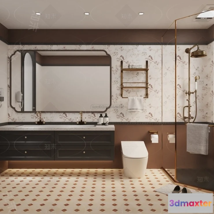 1359485 - Bathroom - 3D Interior Scene - French Style - 002 3D Max