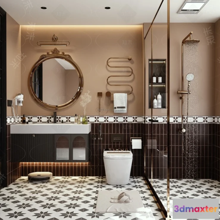 1359554 - Bathroom - 3D Interior Scene - French Style - 003 3D Max