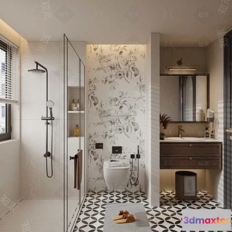 1359692 - Bathroom - 3D Interior Scene - French Style - 005 3D Max