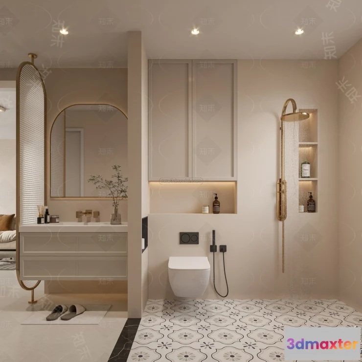 1359756 - Bathroom - 3D Interior Scene - French Style - 006 3D Max
