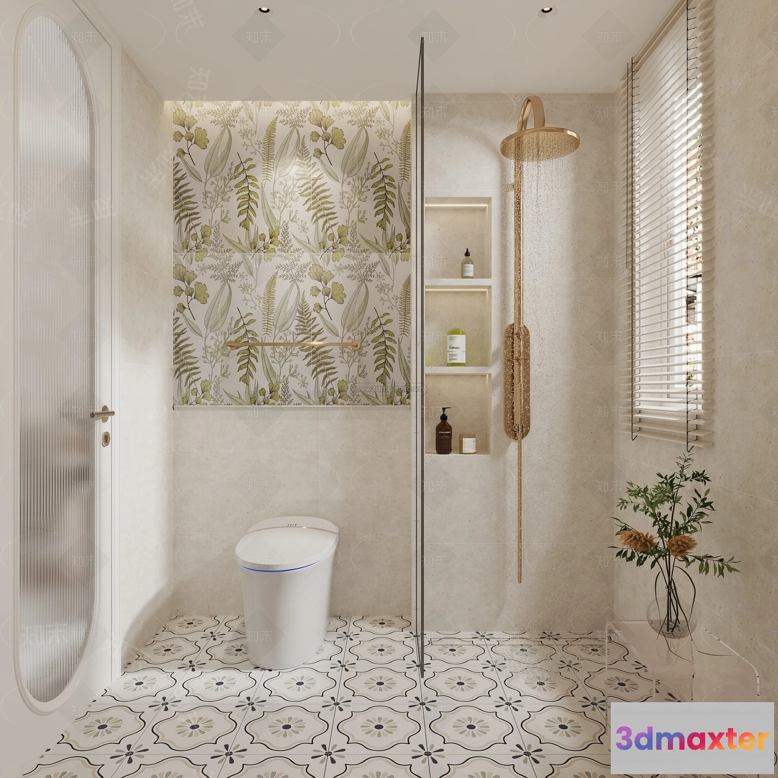 1359881 - Bathroom - 3D Interior Scene - French Style - 008 3D Max