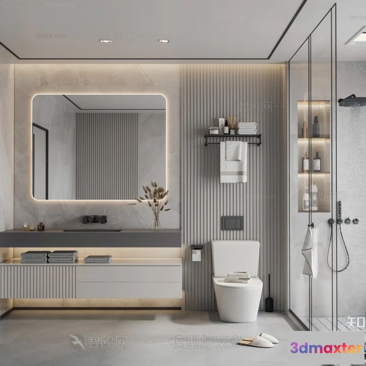 1360584 - Bathroom - Toilet - WC - RestRoom - 3D Interior Scene - 474 3D Max