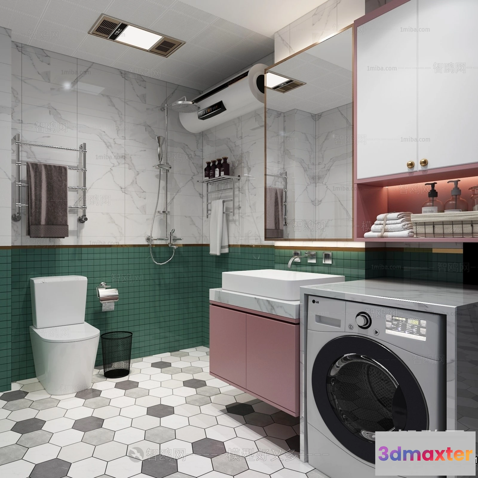 1361750 - Bathroom - Toilet - WC - RestRoom - 3D Interior Scene - 203 3D Max