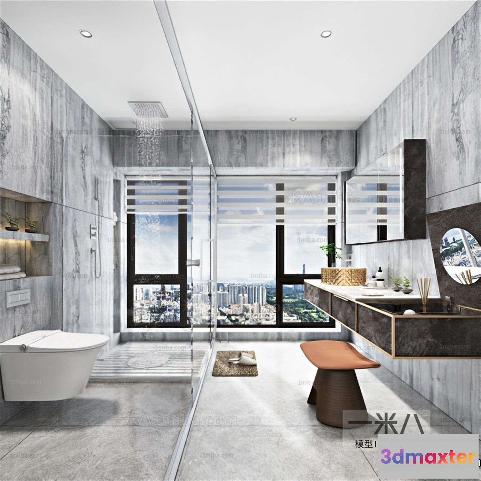 1363756 - Bathroom - Toilet - WC - RestRoom - 3D Interior Scene - 233 3D Max