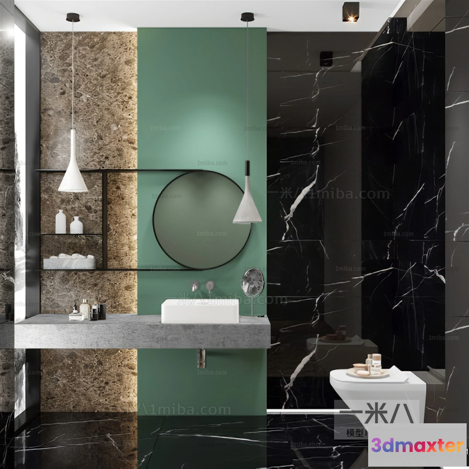 1364242 - Bathroom - Toilet - WC - RestRoom - 3D Interior Scene - 240 3D Max