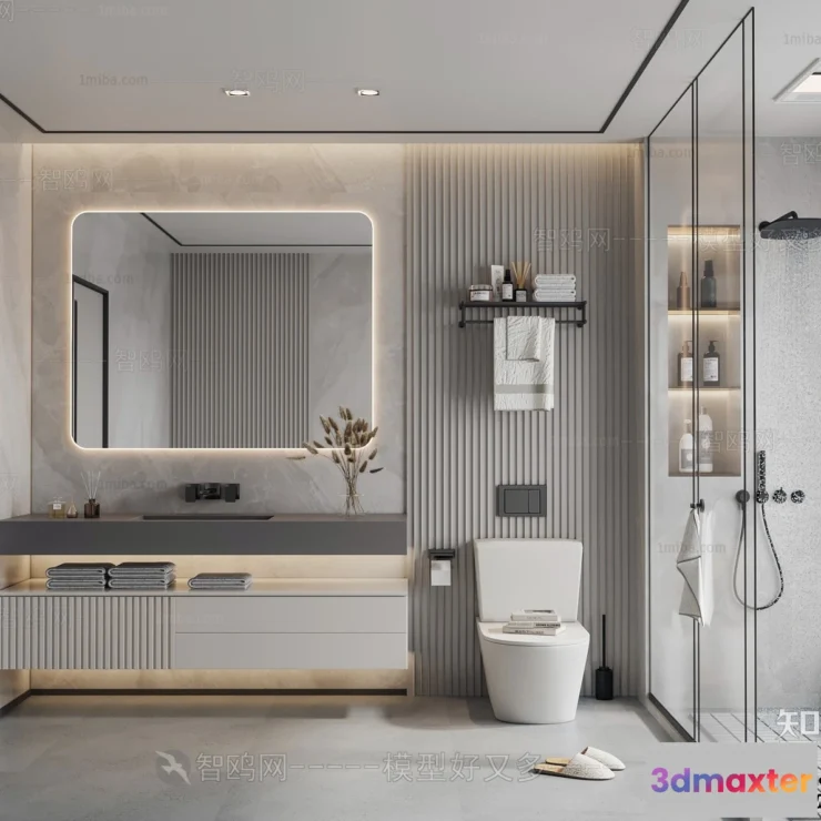 1364288 - Bathroom - Villas 3D Interior Scene - 3D Models - 002 3D Max