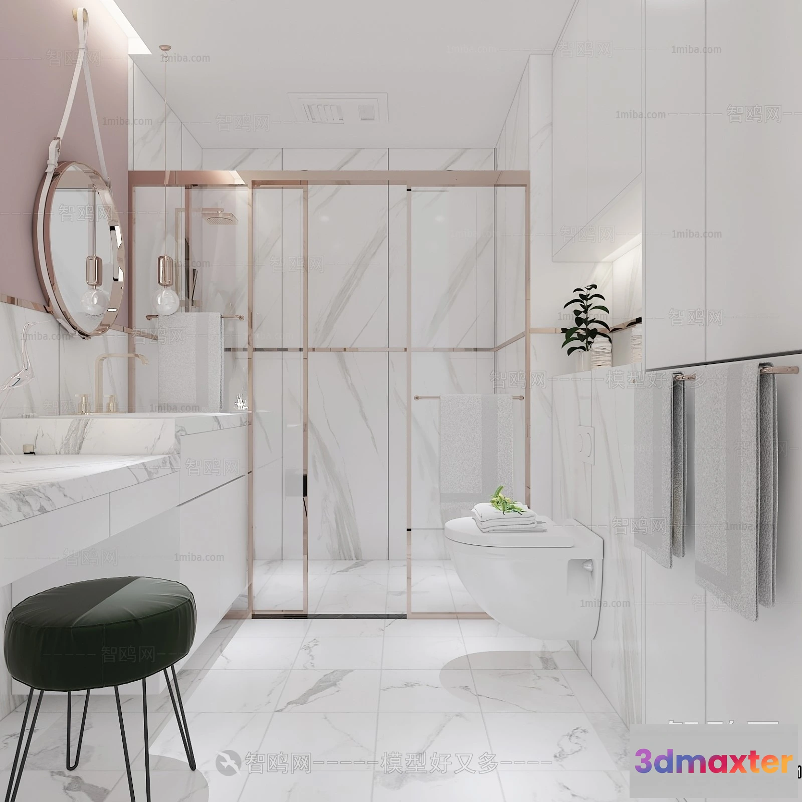 1364435 - Bathroom - Toilet - WC - RestRoom - 3D Interior Scene - 243 3D Max