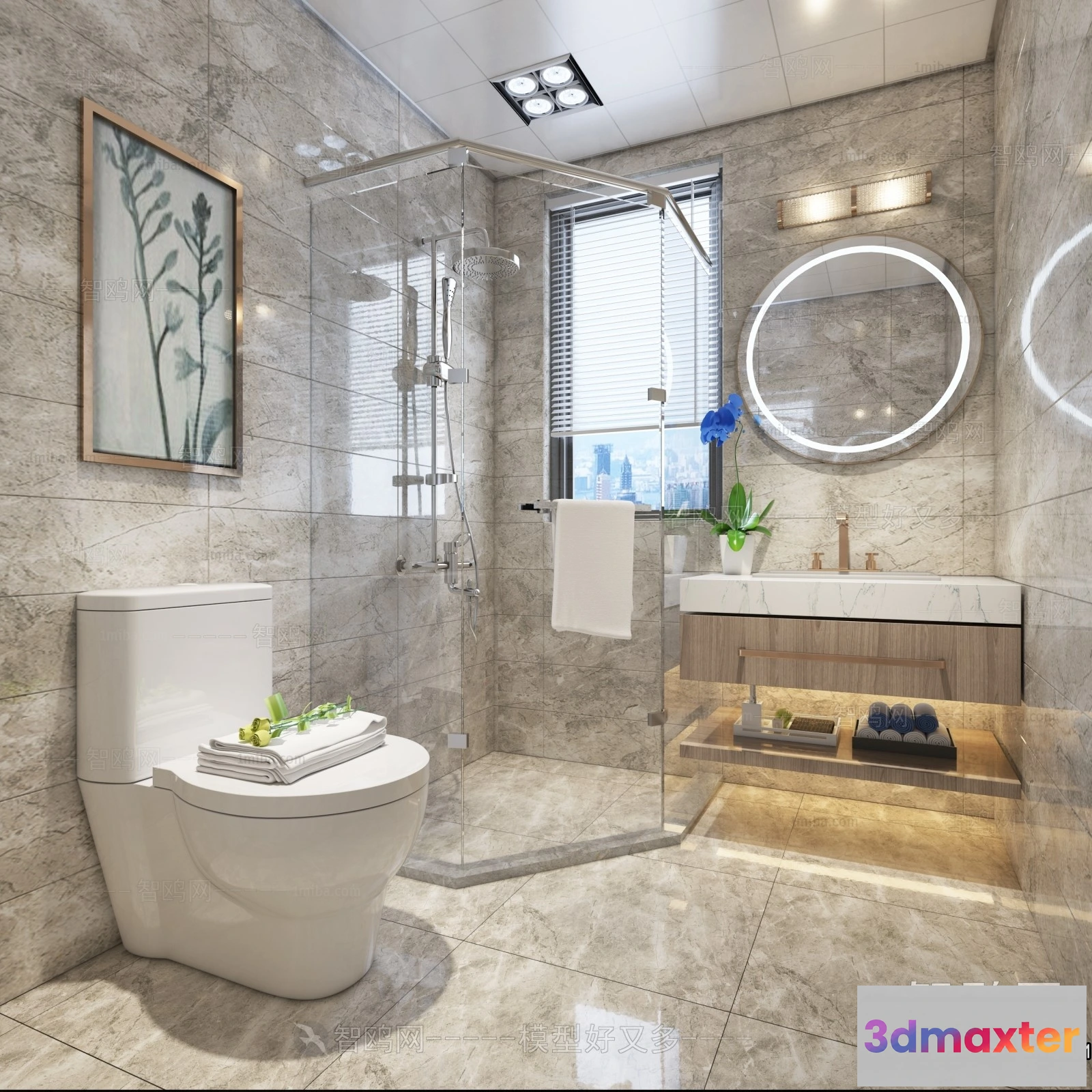 1364562 - Bathroom - Toilet - WC - RestRoom - 3D Interior Scene - 245 3D Max