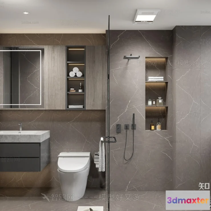 1364643 - Bathroom - Villas 3D Interior Scene - 3D Models - 007 3D Max