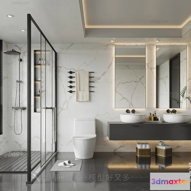 1364976 - Bathroom - Villas 3D Interior Scene - 3D Models - 012 3D Max