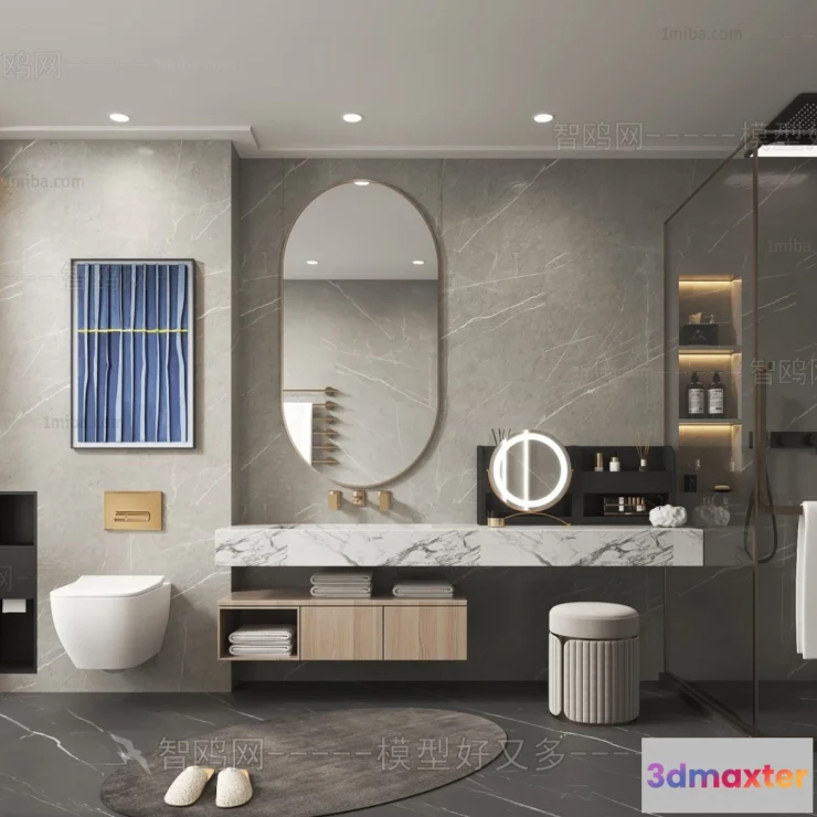 1365374 - Bathroom - Villas 3D Interior Scene - 3D Models - 018 3D Max