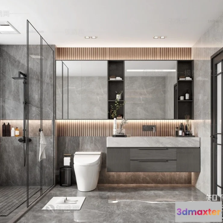 1366701 - Bathroom - Villas 3D Interior Scene - 3D Models - 038 3D Max