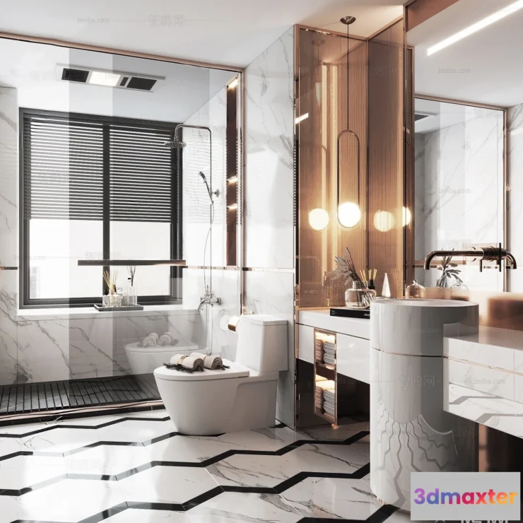 1367221 - Bathroom - Villas 3D Interior Scene - 3D Models - 045 3D Max