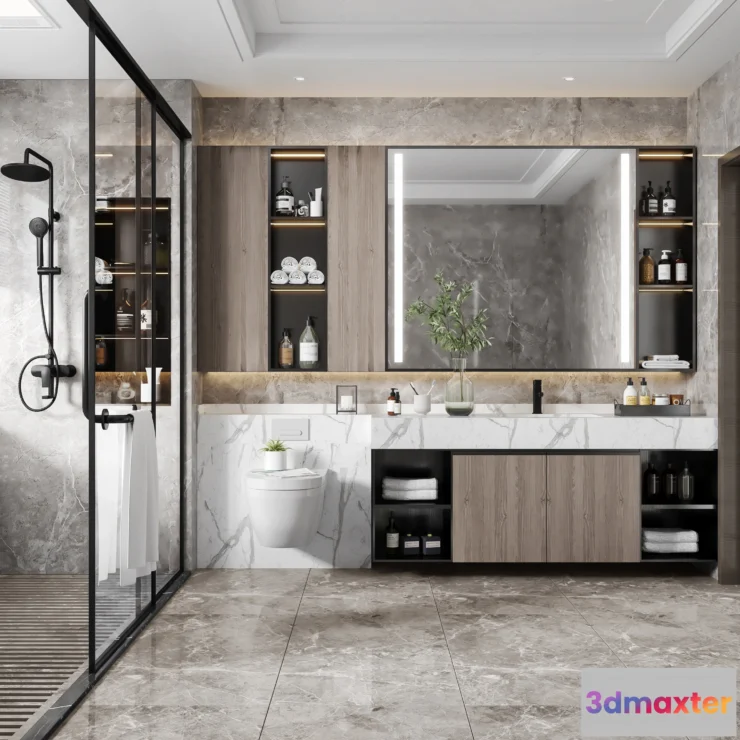 1368295 - Bathroom - Modern Style 3D Scenes - Interior Design - 002 3D Max