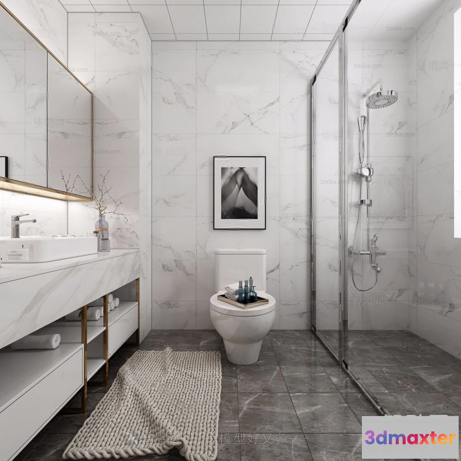 1368312 - Bathroom - Villas 3D Interior Scene - 3D Models - 061 3D Max