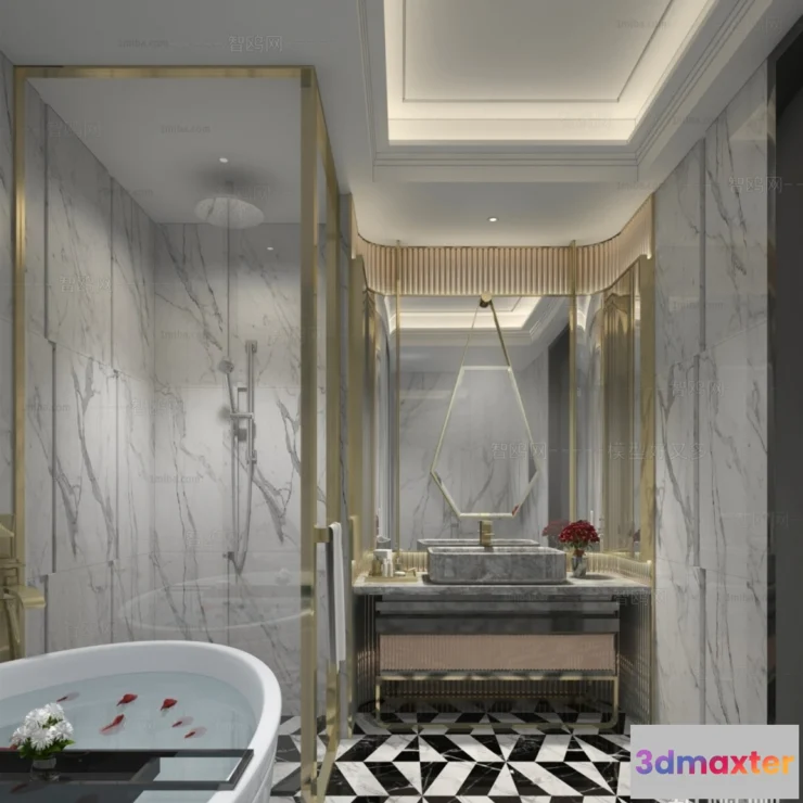 1369312 - Bathroom - Villas 3D Interior Scene - 3D Models - 076 3D Max