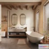 1370169 - Bathroom 3D Interior Scene Model - Wabi Sabi Style - 017 3D Max
