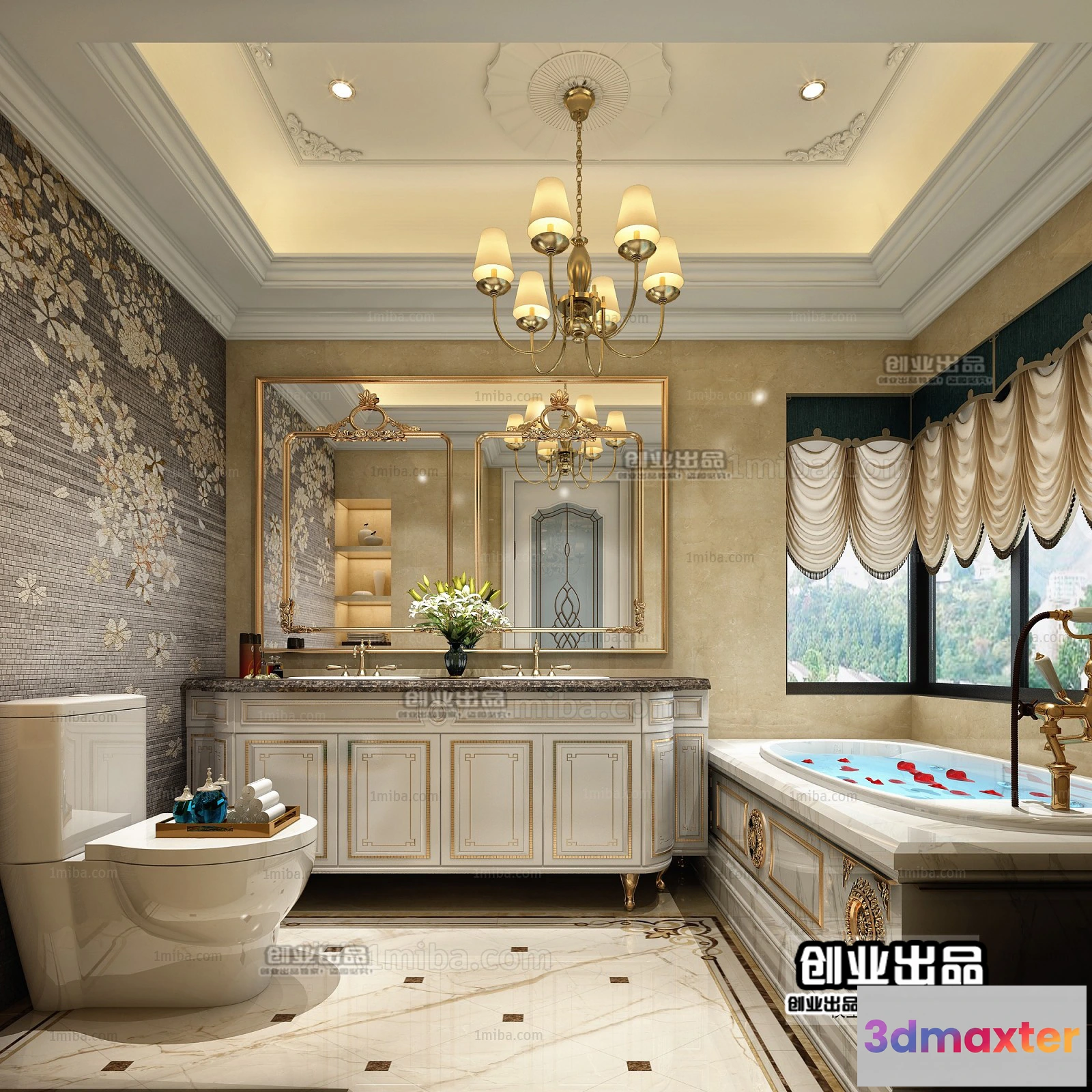 1372610 - Bathroom 3D Interior Scene Model - European Style - 013 3D Max