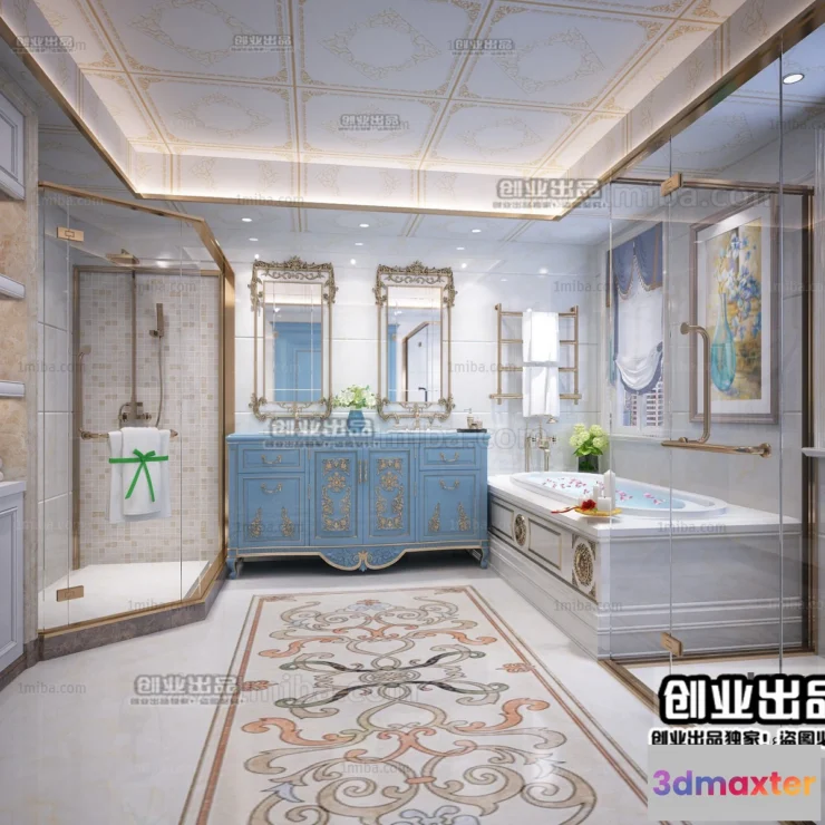1372895 - Bathroom 3D Interior Scene Model - European Style - 017 3D Max