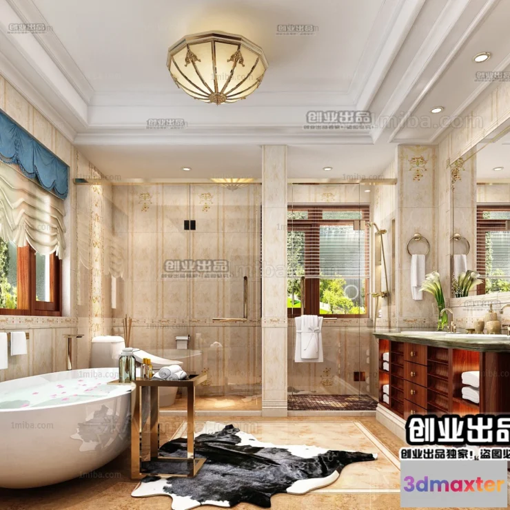 1372956 - Bathroom 3D Interior Scene Model - European Style - 018 3D Max