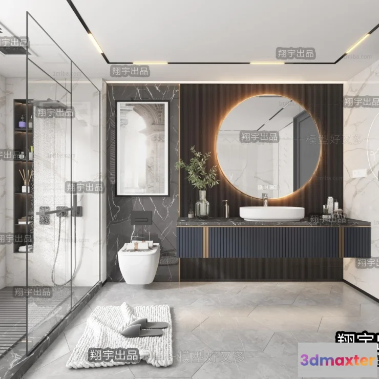 1373835 - Bathroom - Modern Style Interior 3D Scenes - 004 3D Max