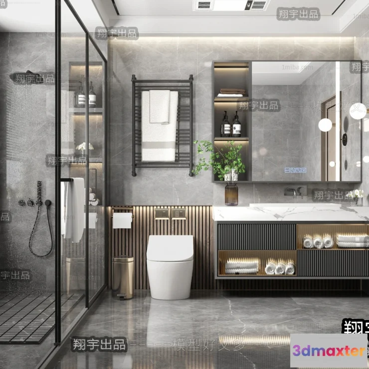 1373987 - Bathroom - Modern Style Interior 3D Scenes - 006 3D Max