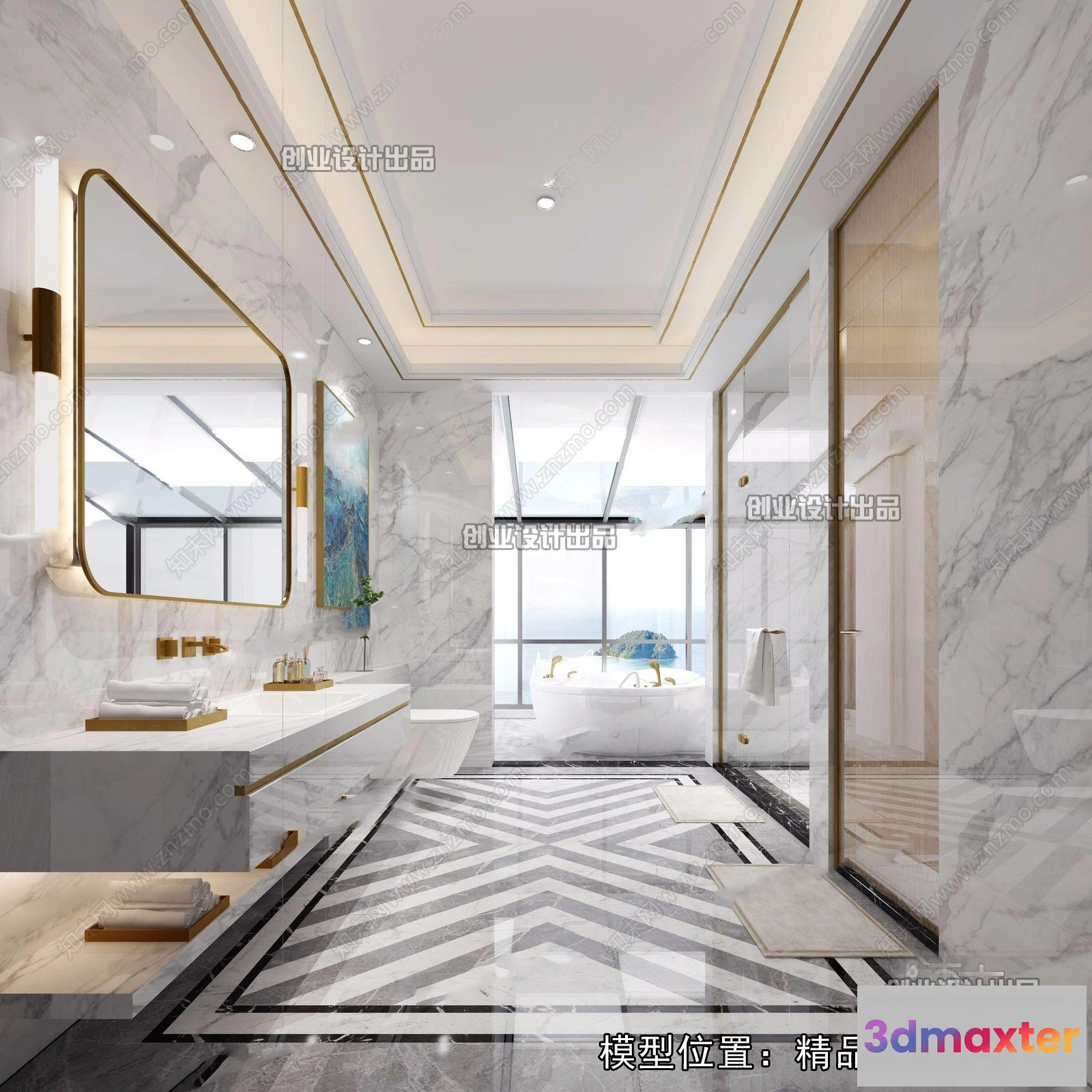 1374174 - Bathroom - Modern Style Interior 3D Scenes - 009 3D Max