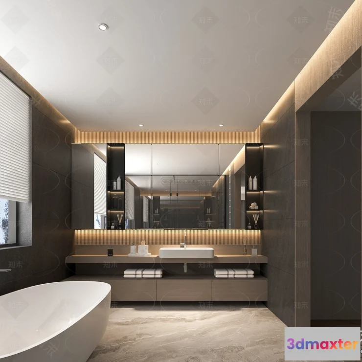 1374352 - Bathroom - 3D Interior Scene - Italian Style - 002 3D Max
