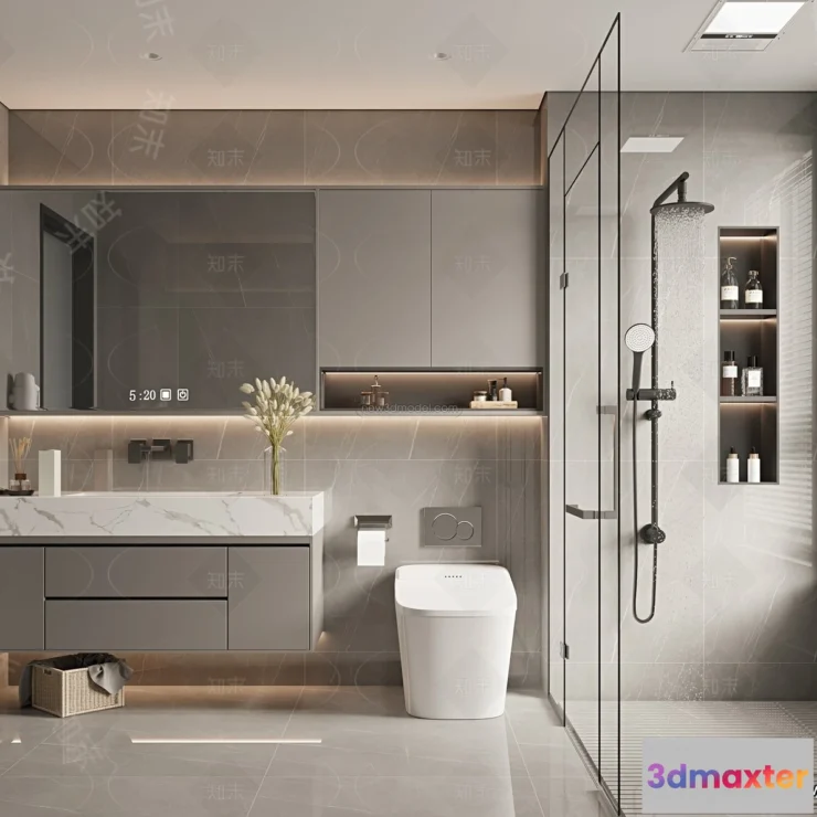 1374417 - Bathroom - 3D Interior Scene - Italian Style - 003 3D Max