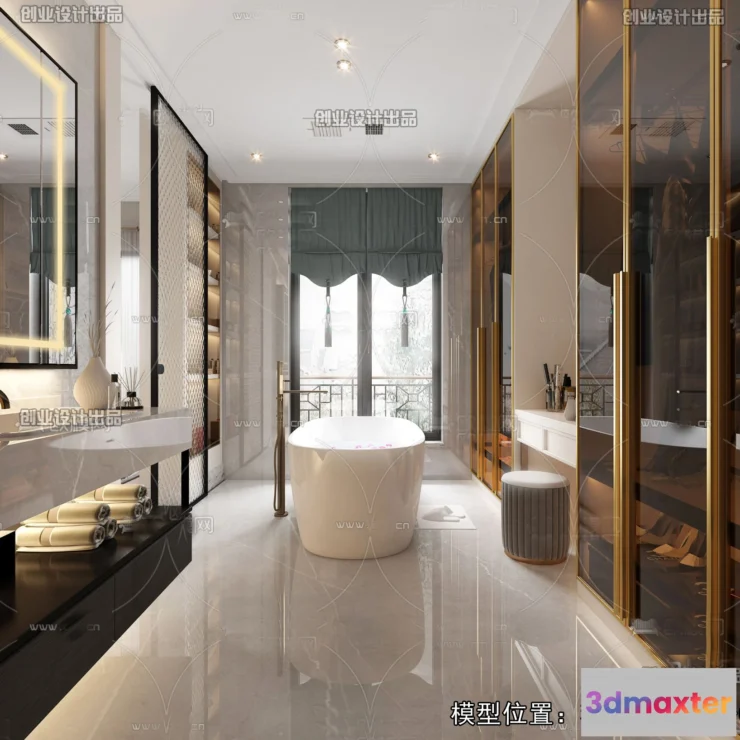 1374435 - Bathroom - Modern Style Interior 3D Scenes - 013 3D Max