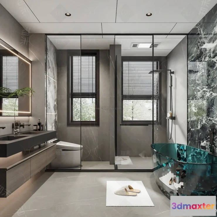 1374489 - Bathroom - 3D Interior Scene - Italian Style - 004 3D Max